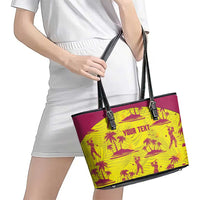West Indies Cricket Custom Leather Tote Bag Windies Palm Tree Tropical Style - Wonder Print Shop