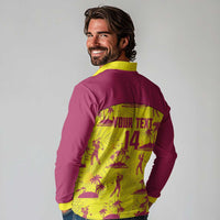 West Indies Cricket Custom Long Sleeve Polo Shirt Windies Palm Tree Tropical Style - Wonder Print Shop