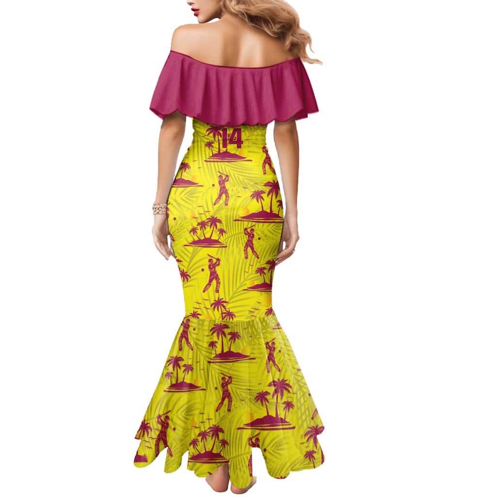 West Indies Cricket Custom Mermaid Dress Windies Palm Tree Tropical Style - Wonder Print Shop