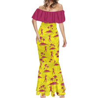 West Indies Cricket Custom Mermaid Dress Windies Palm Tree Tropical Style - Wonder Print Shop