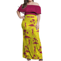 West Indies Cricket Custom Off Shoulder Maxi Dress Windies Palm Tree Tropical Style - Wonder Print Shop