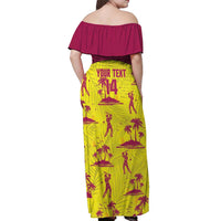 West Indies Cricket Custom Off Shoulder Maxi Dress Windies Palm Tree Tropical Style - Wonder Print Shop