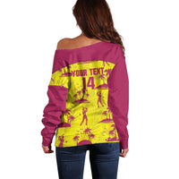 West Indies Cricket Custom Off Shoulder Sweater Windies Palm Tree Tropical Style - Wonder Print Shop
