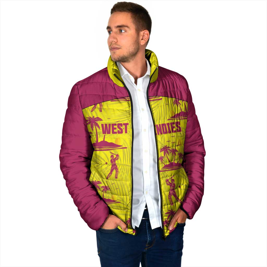 West Indies Cricket Custom Padded Jacket Windies Palm Tree Tropical Style - Wonder Print Shop