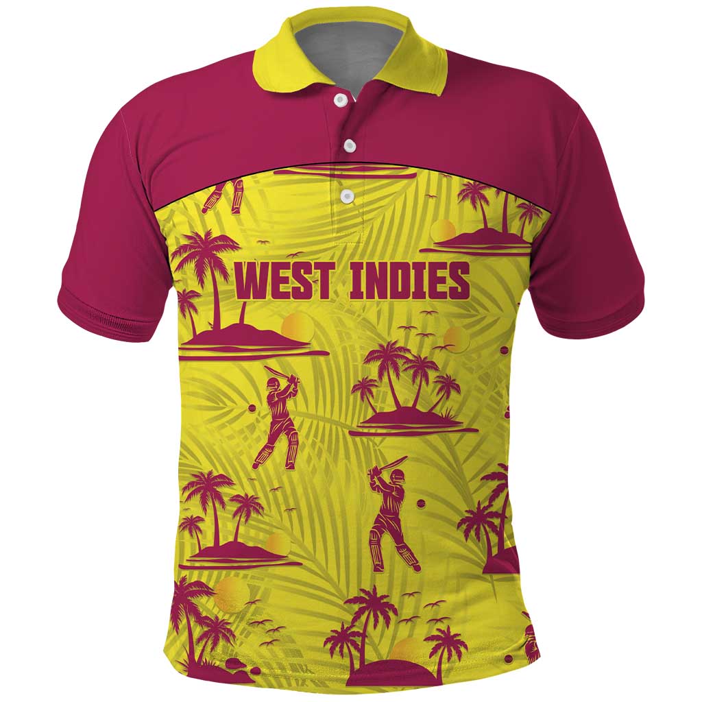 West Indies Cricket Custom Polo Shirt Windies Palm Tree Tropical Style - Wonder Print Shop
