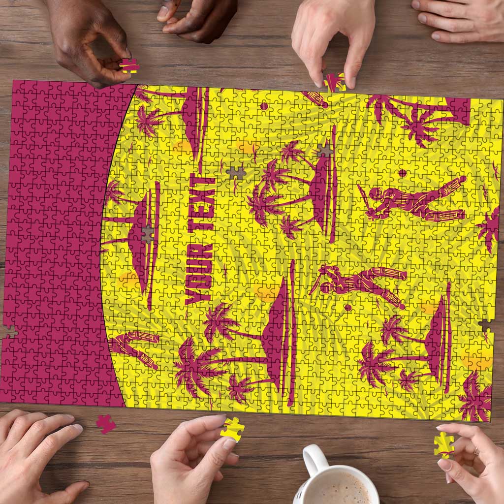 West Indies Cricket Custom Puzzle Windies Palm Tree Tropical Style - Wonder Print Shop
