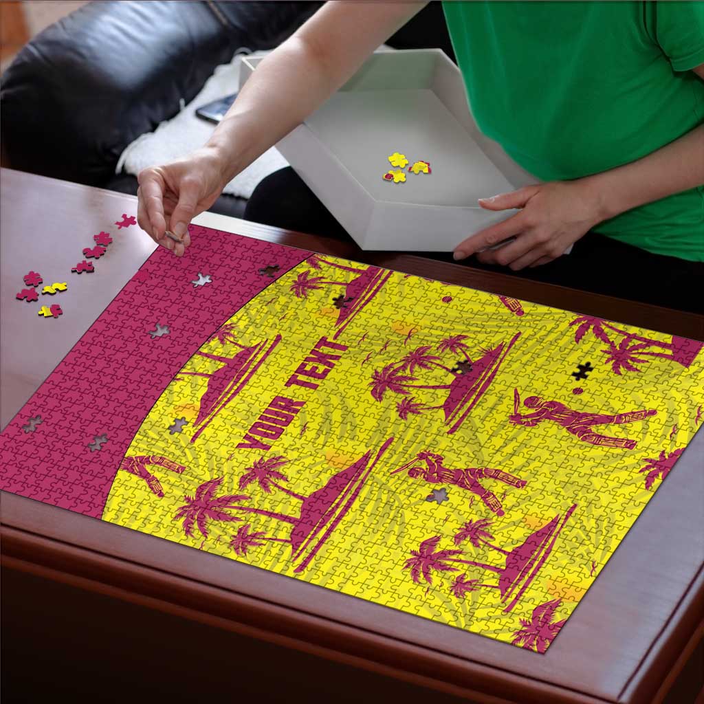 West Indies Cricket Custom Puzzle Windies Palm Tree Tropical Style - Wonder Print Shop