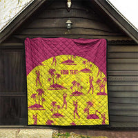 West Indies Cricket Custom Quilt Windies Palm Tree Tropical Style - Wonder Print Shop