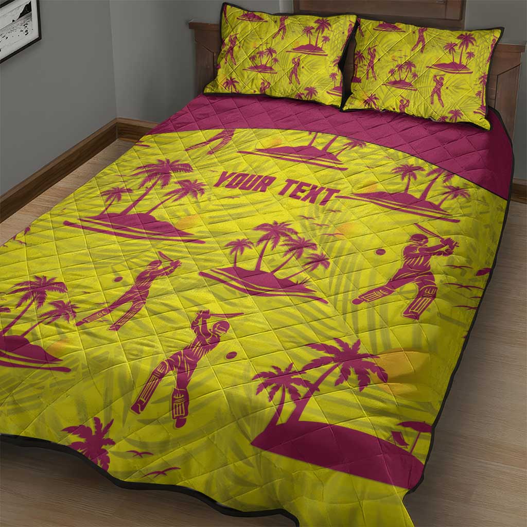 West Indies Cricket Custom Quilt Bed Set Windies Palm Tree Tropical Style - Wonder Print Shop