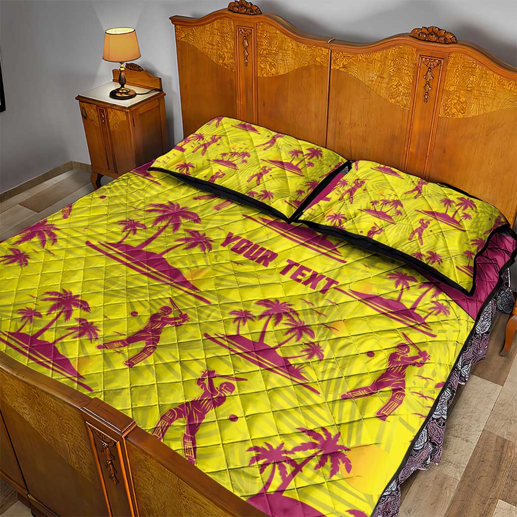 West Indies Cricket Custom Quilt Bed Set Windies Palm Tree Tropical Style - Wonder Print Shop
