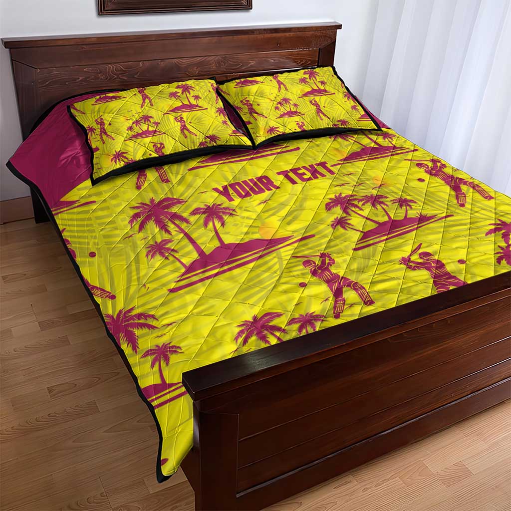 West Indies Cricket Custom Quilt Bed Set Windies Palm Tree Tropical Style - Wonder Print Shop
