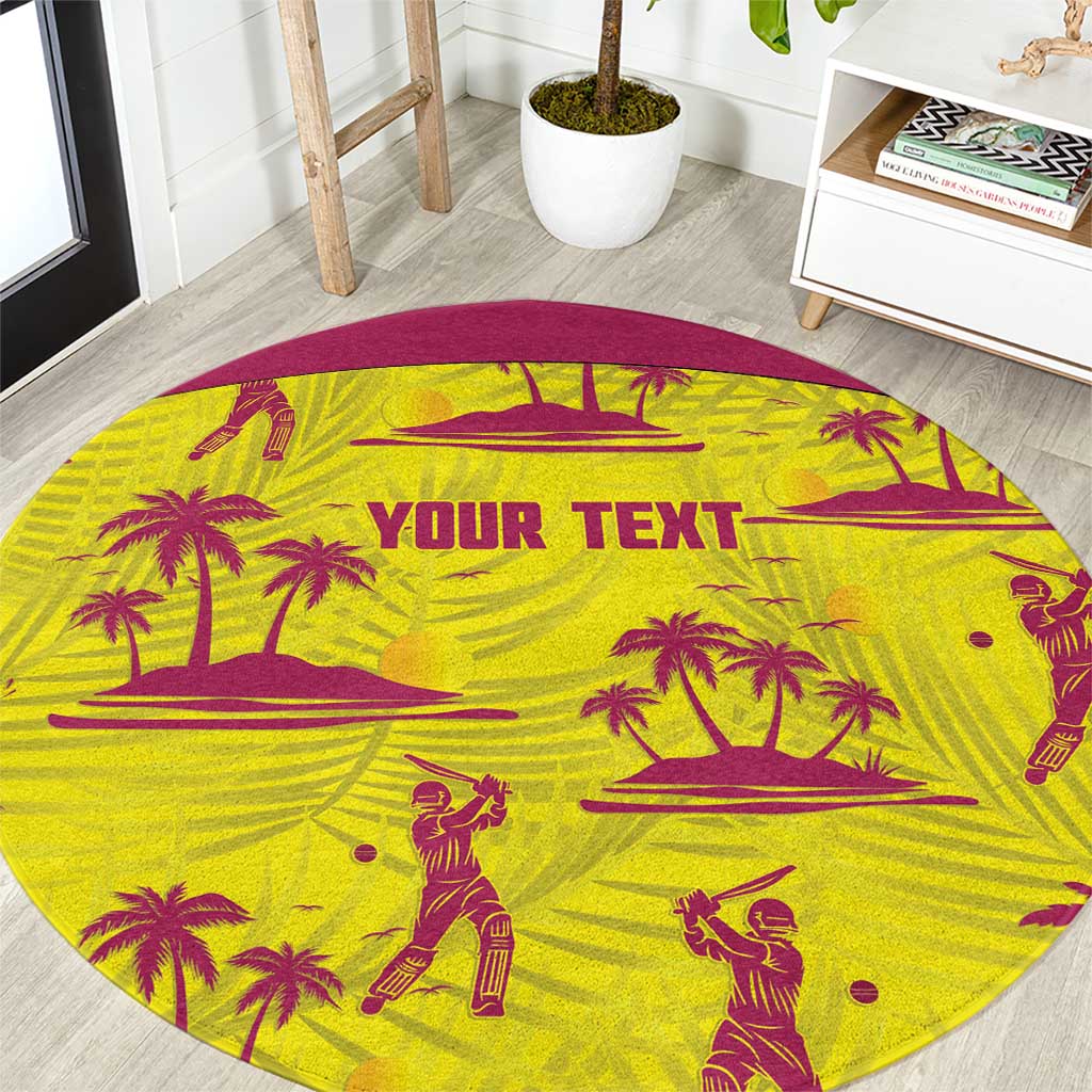 West Indies Cricket Custom Round Carpet Windies Palm Tree Tropical Style - Wonder Print Shop