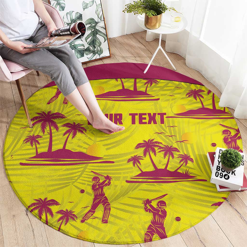 West Indies Cricket Custom Round Carpet Windies Palm Tree Tropical Style - Wonder Print Shop
