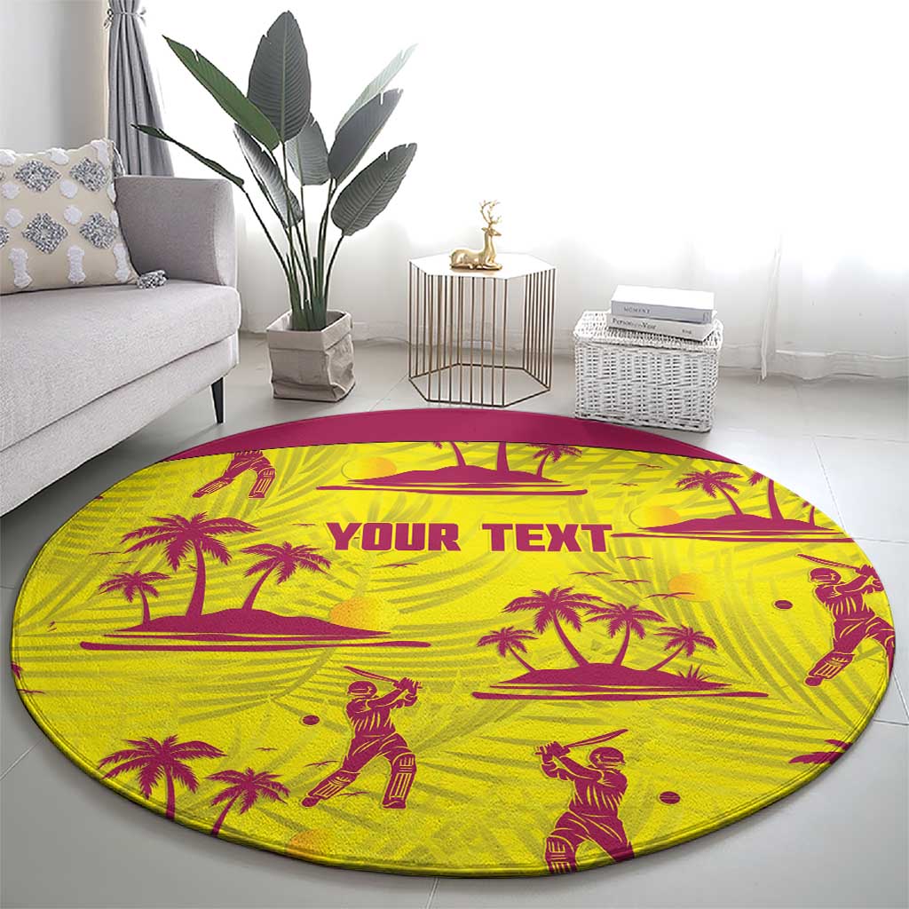 West Indies Cricket Custom Round Carpet Windies Palm Tree Tropical Style - Wonder Print Shop