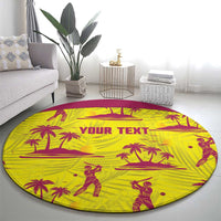 West Indies Cricket Custom Round Carpet Windies Palm Tree Tropical Style - Wonder Print Shop