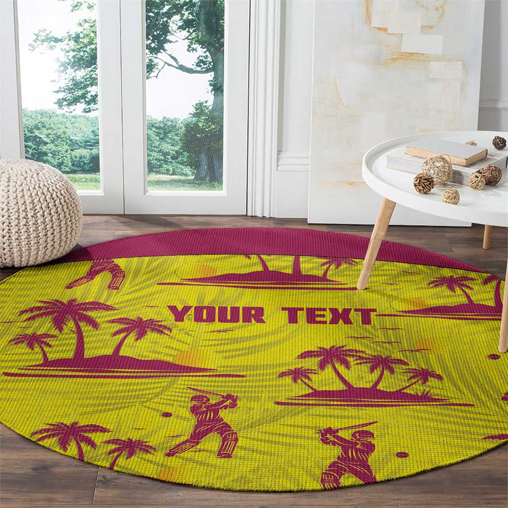 West Indies Cricket Custom Round Carpet Windies Palm Tree Tropical Style - Wonder Print Shop