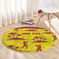 West Indies Cricket Custom Round Carpet Windies Palm Tree Tropical Style - Wonder Print Shop