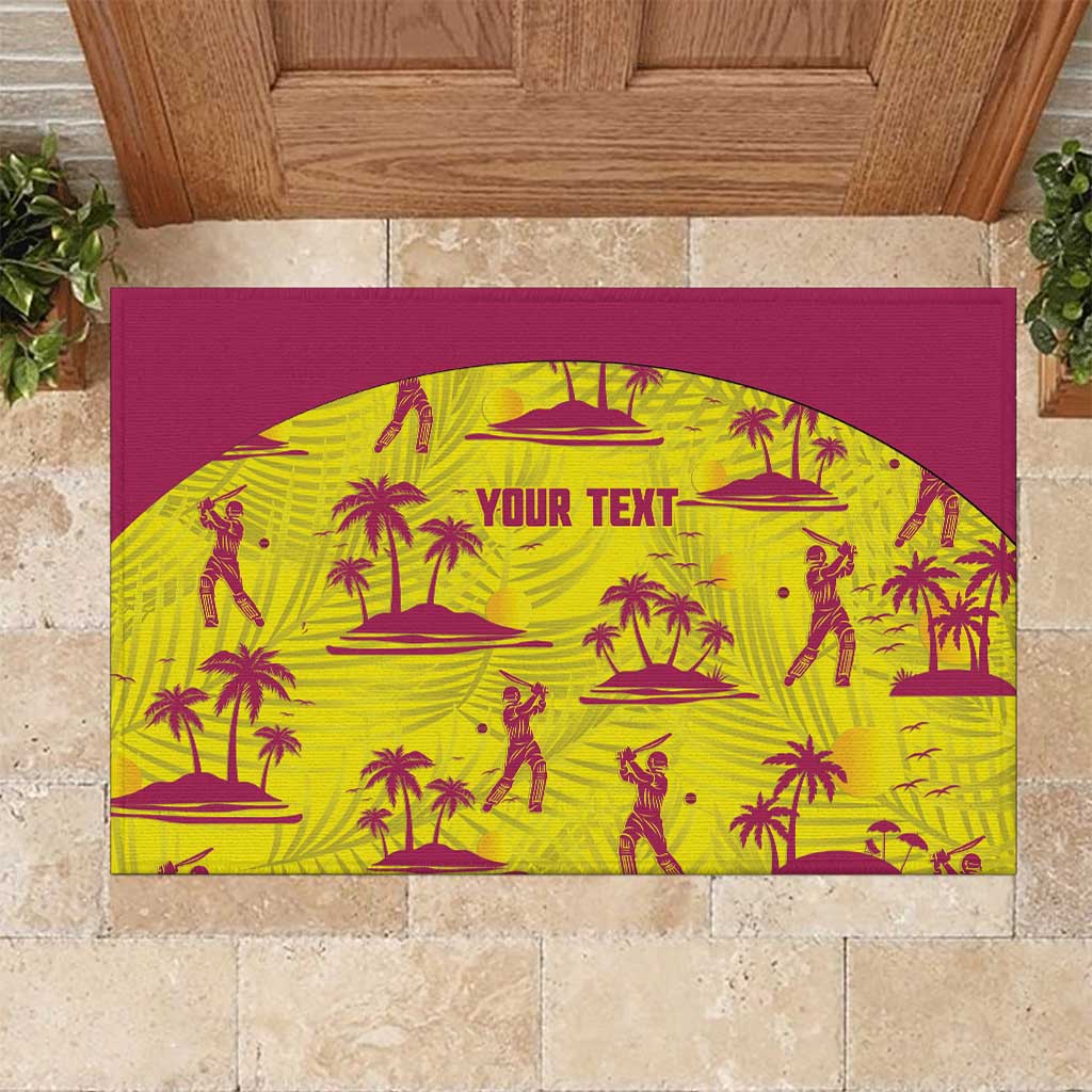 West Indies Cricket Custom Rubber Doormat Windies Palm Tree Tropical Style - Wonder Print Shop