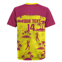 West Indies Cricket Custom Rugby Jersey Windies Palm Tree Tropical Style - Wonder Print Shop