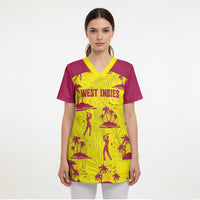 West Indies Cricket Custom Scrub Top Windies Palm Tree Tropical Style - Wonder Print Shop