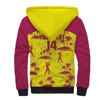West Indies Cricket Custom Sherpa Hoodie Windies Palm Tree Tropical Style - Wonder Print Shop