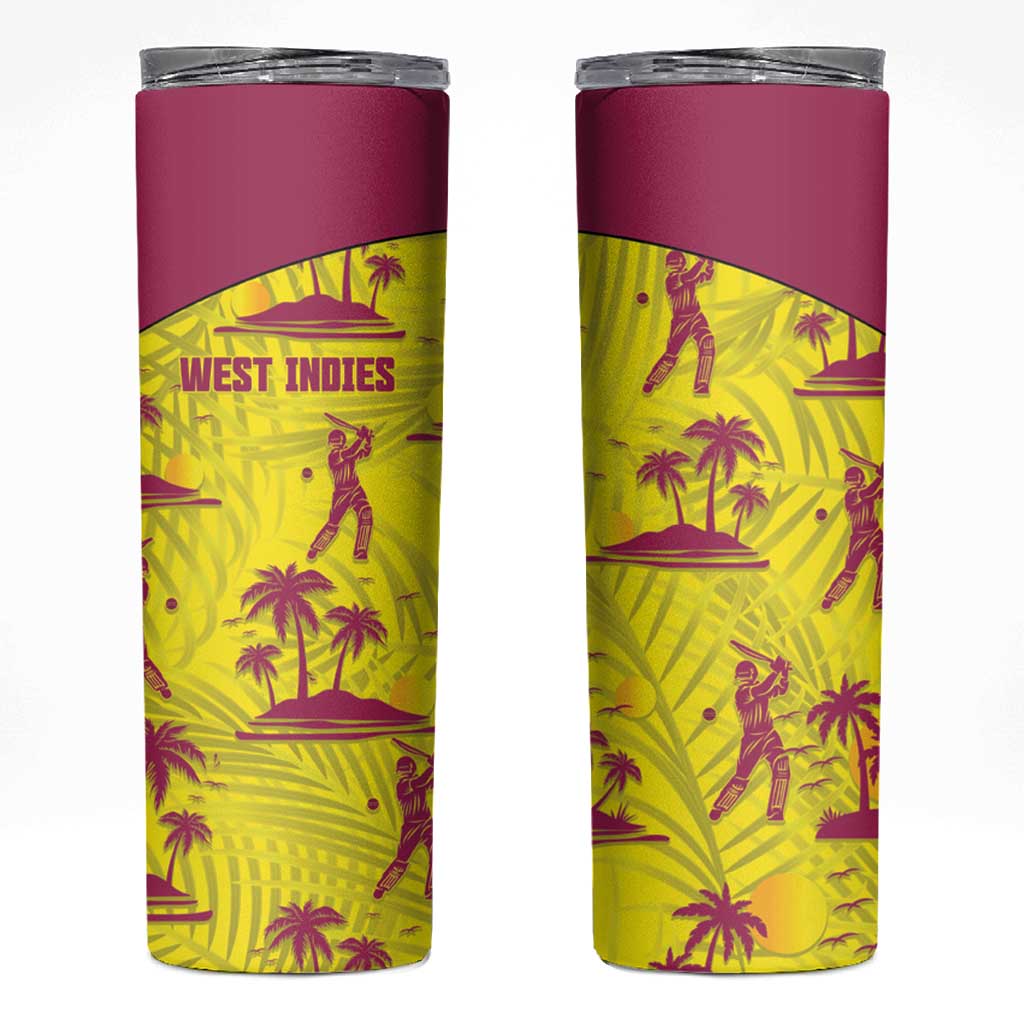 West Indies Cricket Skinny Tumbler Windies Palm Tree Tropical Style - Wonder Print Shop