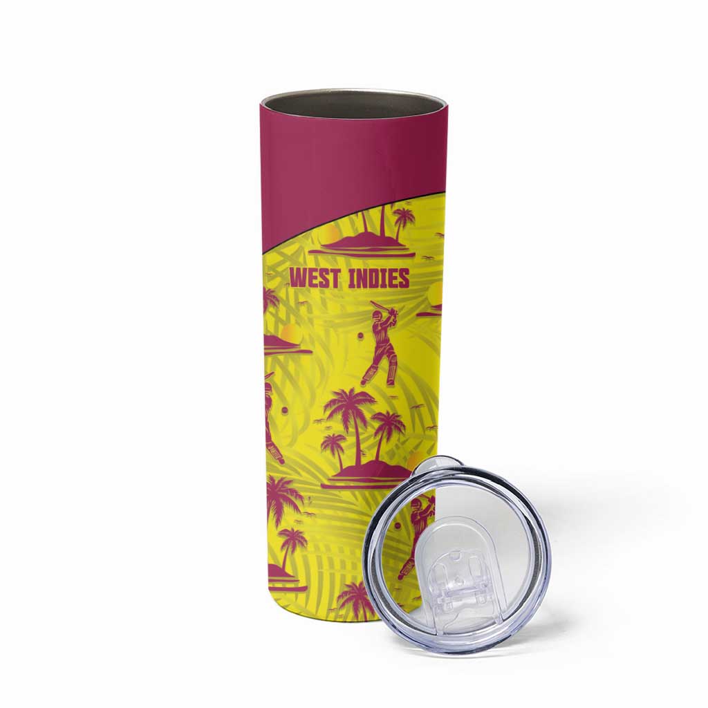West Indies Cricket Skinny Tumbler Windies Palm Tree Tropical Style - Wonder Print Shop