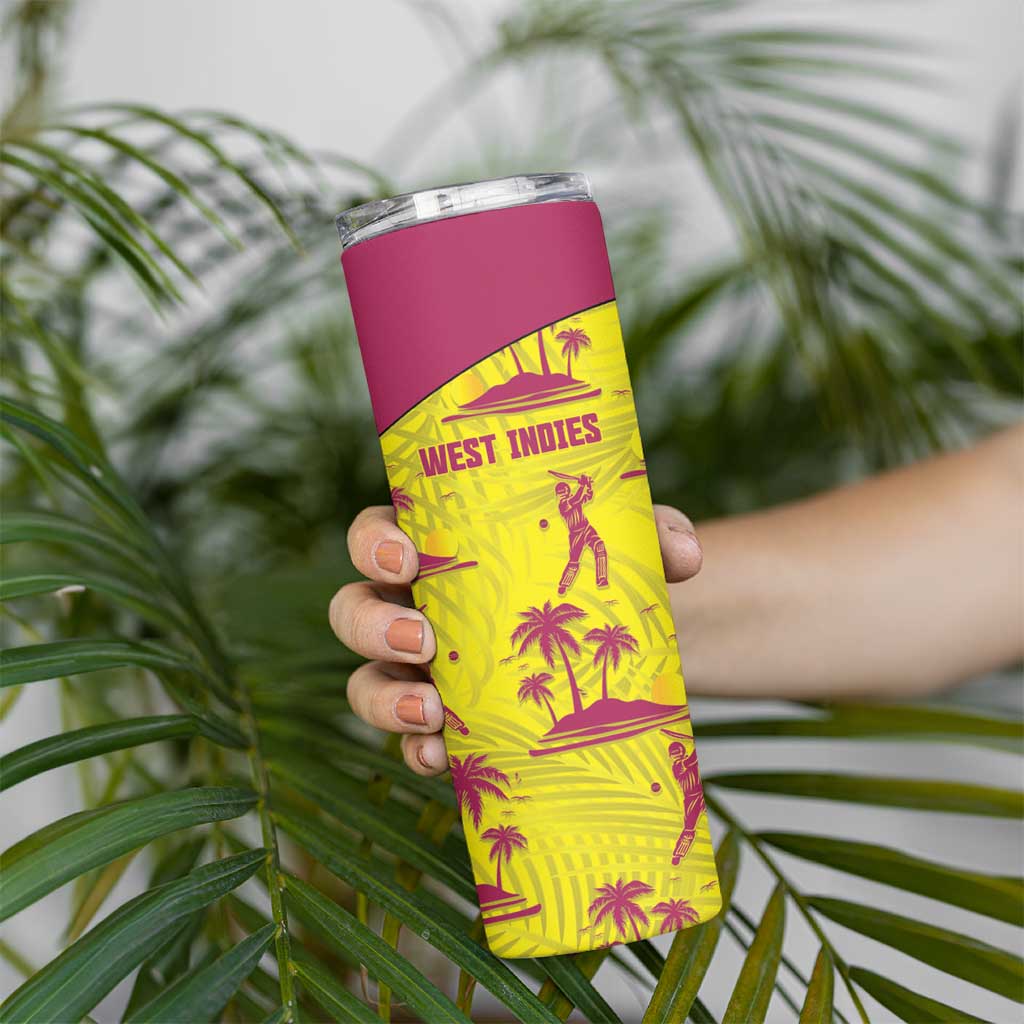 West Indies Cricket Skinny Tumbler Windies Palm Tree Tropical Style - Wonder Print Shop