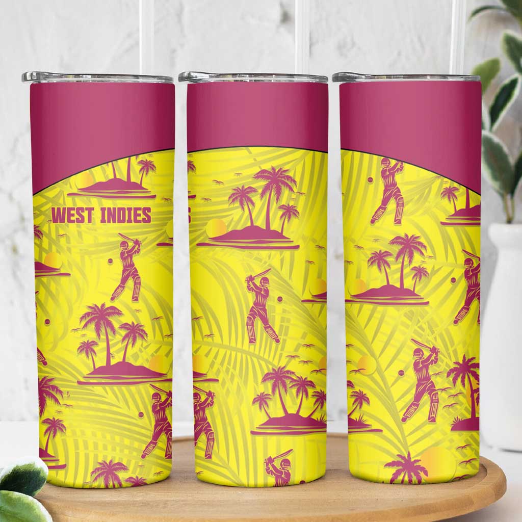 West Indies Cricket Skinny Tumbler Windies Palm Tree Tropical Style - Wonder Print Shop