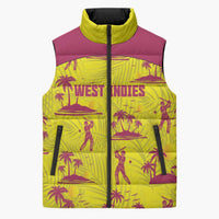 West Indies Cricket Custom Sleeveless Puffer Jacket Windies Palm Tree Tropical Style - Wonder Print Shop