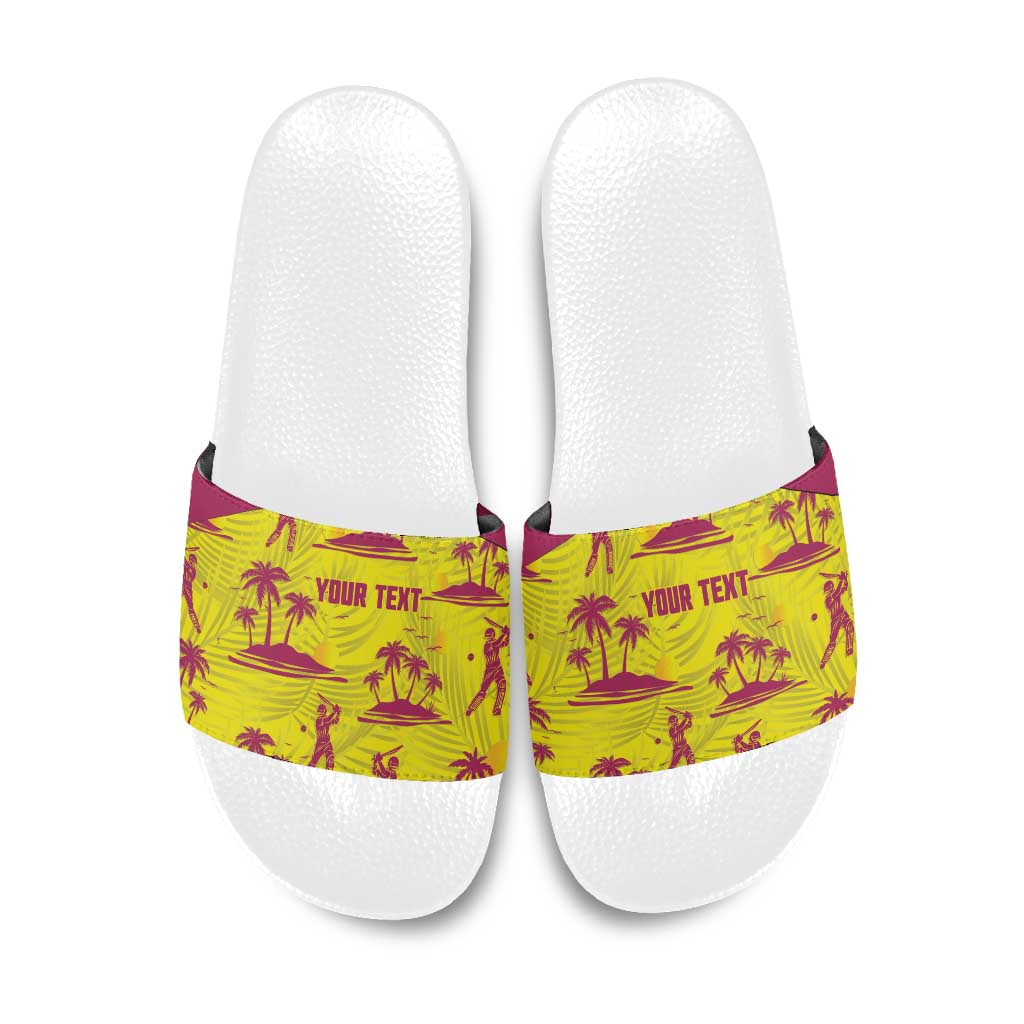 West Indies Cricket Custom Slide Sandals Windies Palm Tree Tropical Style - Wonder Print Shop