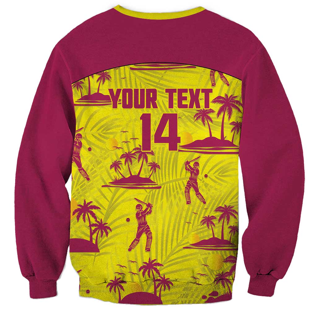 West Indies Cricket Custom Sweatshirt Windies Palm Tree Tropical Style - Wonder Print Shop
