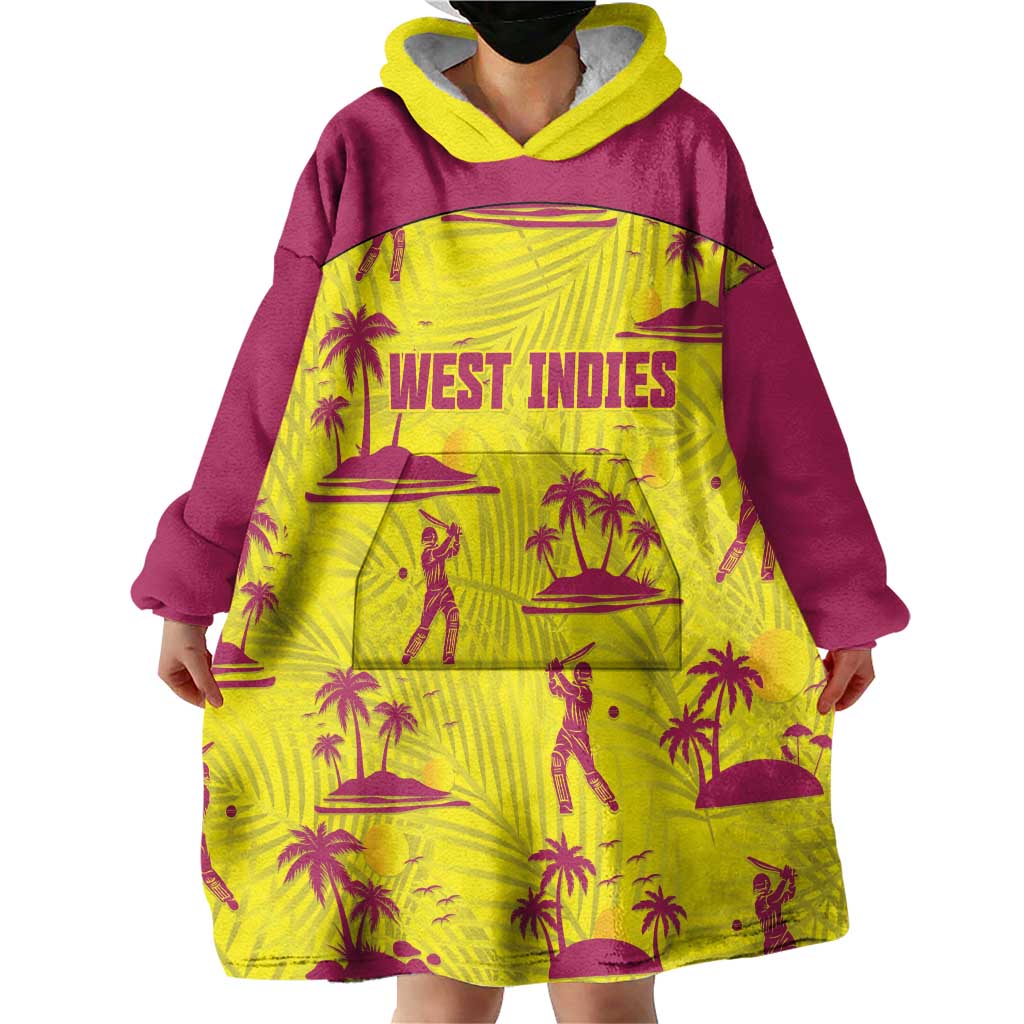 West Indies Cricket Custom Wearable Blanket Hoodie Windies Palm Tree Tropical Style - Wonder Print Shop