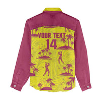 West Indies Cricket Custom Women Casual Shirt Windies Palm Tree Tropical Style - Wonder Print Shop
