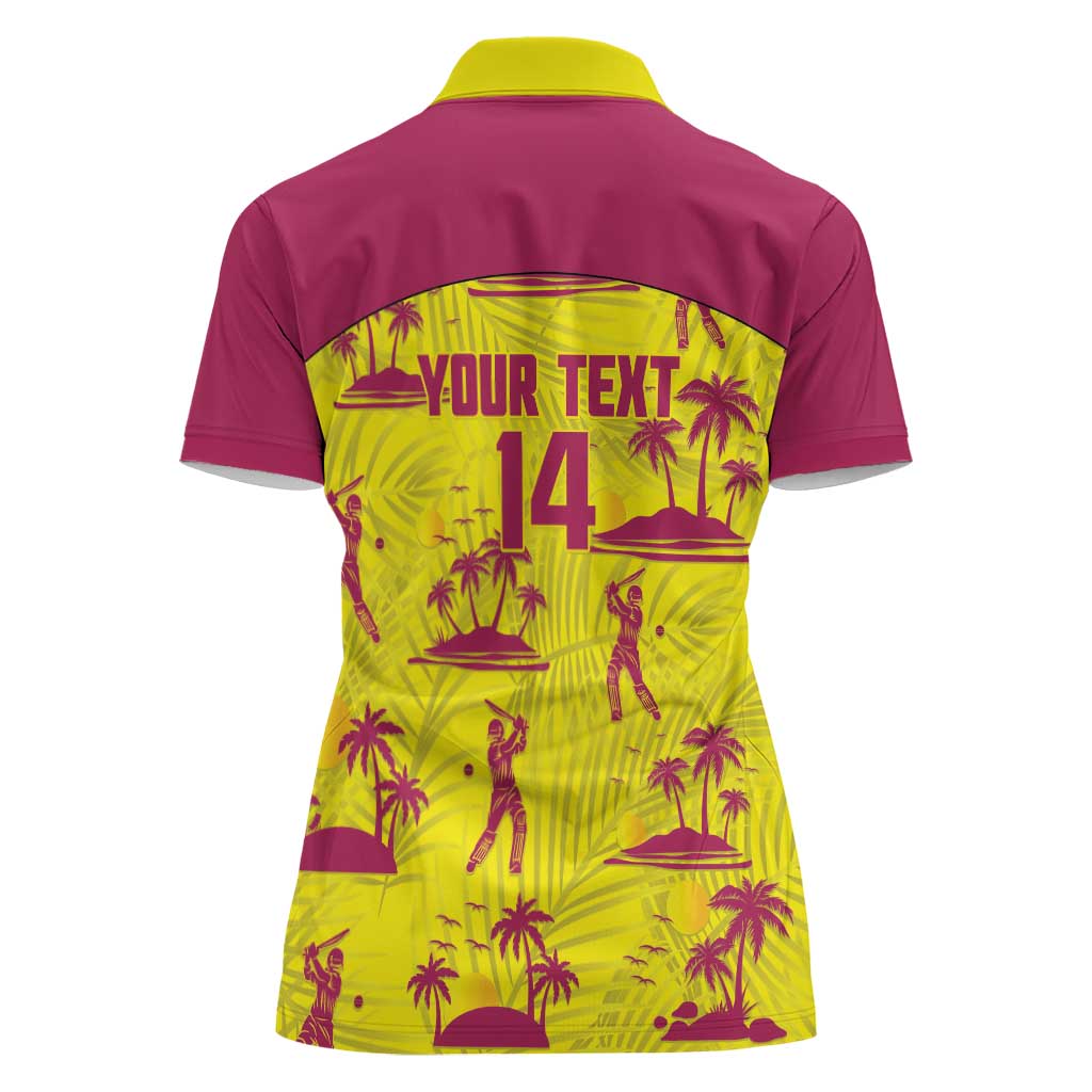 West Indies Cricket Custom Women Polo Shirt Windies Palm Tree Tropical Style - Wonder Print Shop