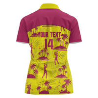 West Indies Cricket Custom Women Polo Shirt Windies Palm Tree Tropical Style - Wonder Print Shop