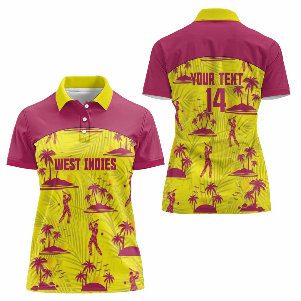 West Indies Cricket Custom Women Polo Shirt Windies Palm Tree Tropical Style - Wonder Print Shop