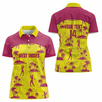 West Indies Cricket Custom Women Polo Shirt Windies Palm Tree Tropical Style - Wonder Print Shop