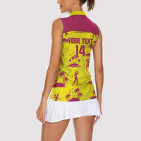 West Indies Cricket Custom Women Sleeveless Polo Shirt Windies Palm Tree Tropical Style - Wonder Print Shop