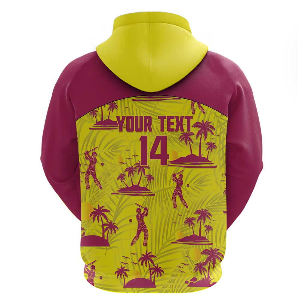 West Indies Cricket Custom Zip Hoodie Windies Palm Tree Tropical Style - Wonder Print Shop