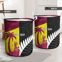 New Zealand and West Indies Cricket Custom Laundry Basket Black Cap Windies Together - Wonder Print Shop