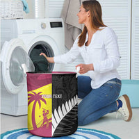 New Zealand and West Indies Cricket Custom Laundry Basket Black Cap Windies Together - Wonder Print Shop