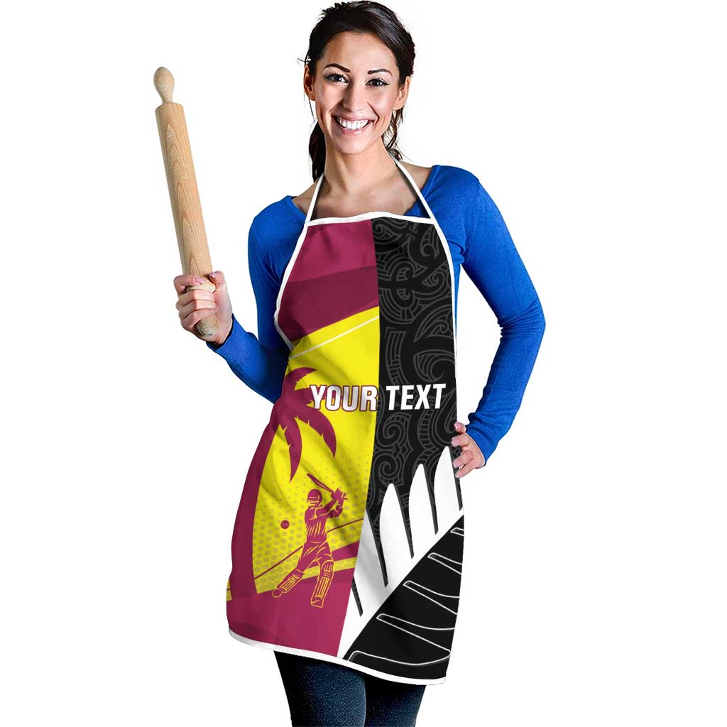 New Zealand and West Indies Cricket Custom Apron Black Cap Windies Together - Wonder Print Shop