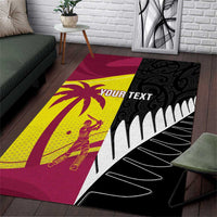 New Zealand and West Indies Cricket Custom Area Rug Black Cap Windies Together - Wonder Print Shop