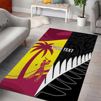 New Zealand and West Indies Cricket Custom Area Rug Black Cap Windies Together - Wonder Print Shop
