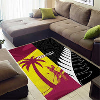 New Zealand and West Indies Cricket Custom Area Rug Black Cap Windies Together - Wonder Print Shop