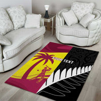 New Zealand and West Indies Cricket Custom Area Rug Black Cap Windies Together - Wonder Print Shop
