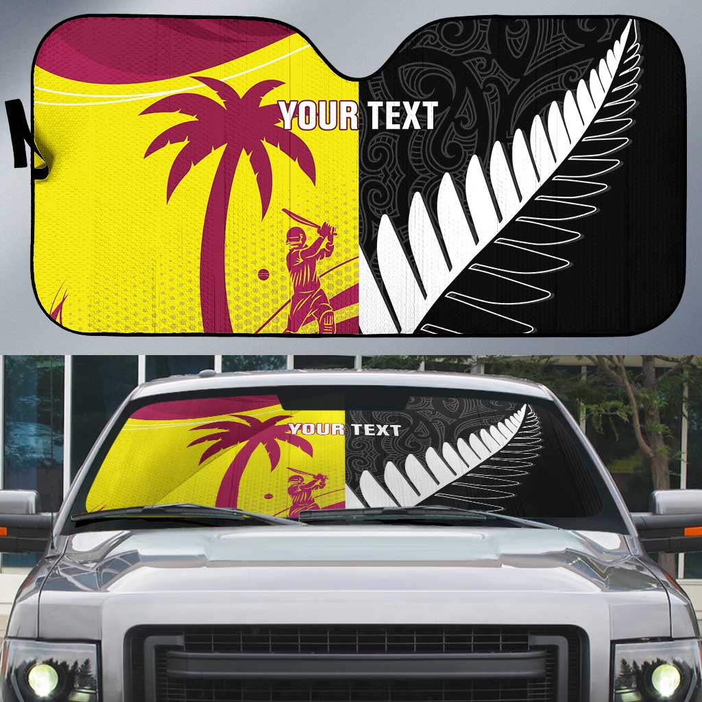 New Zealand and West Indies Cricket Custom Auto Sun Shade Black Cap Windies Together - Wonder Print Shop