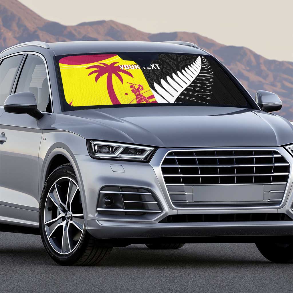 New Zealand and West Indies Cricket Custom Auto Sun Shade Black Cap Windies Together - Wonder Print Shop