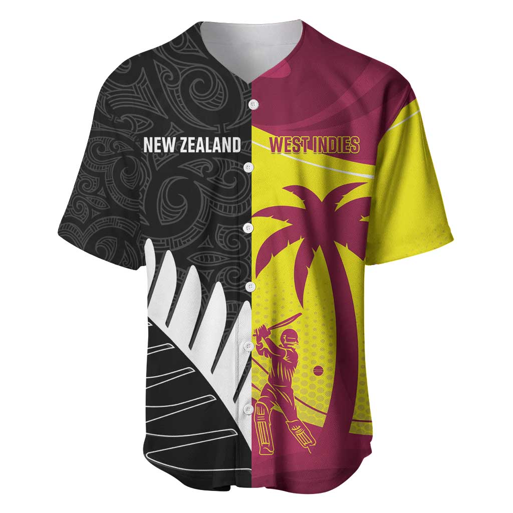 New Zealand and West Indies Cricket Custom Baseball Jersey Black Cap Windies Together - Wonder Print Shop